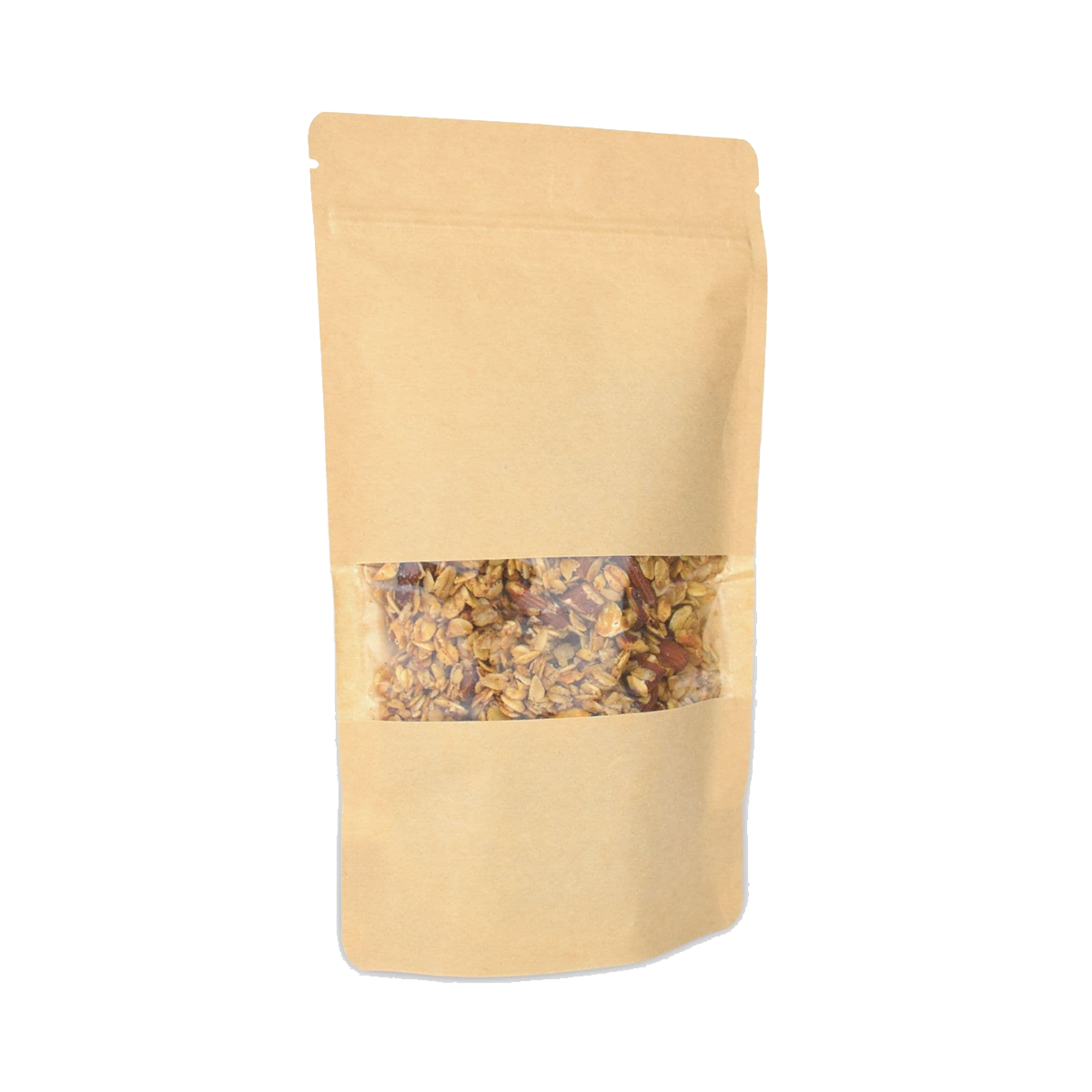 Kraft vrećice doypack sa zip zatvaračem i prozorčićem – dvoslojne – natron 160x80x270mm (750ml)